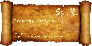 Szepesy Mariann névjegykártya