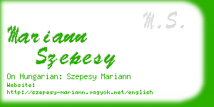 mariann szepesy business card